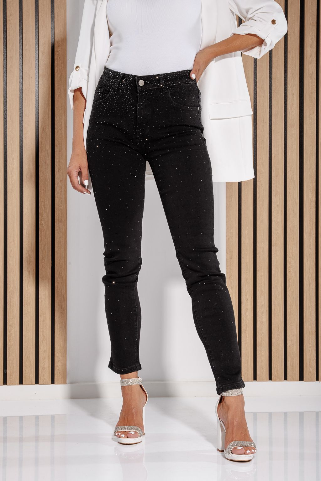 Дамски тесни дънки Luna Black #A1172