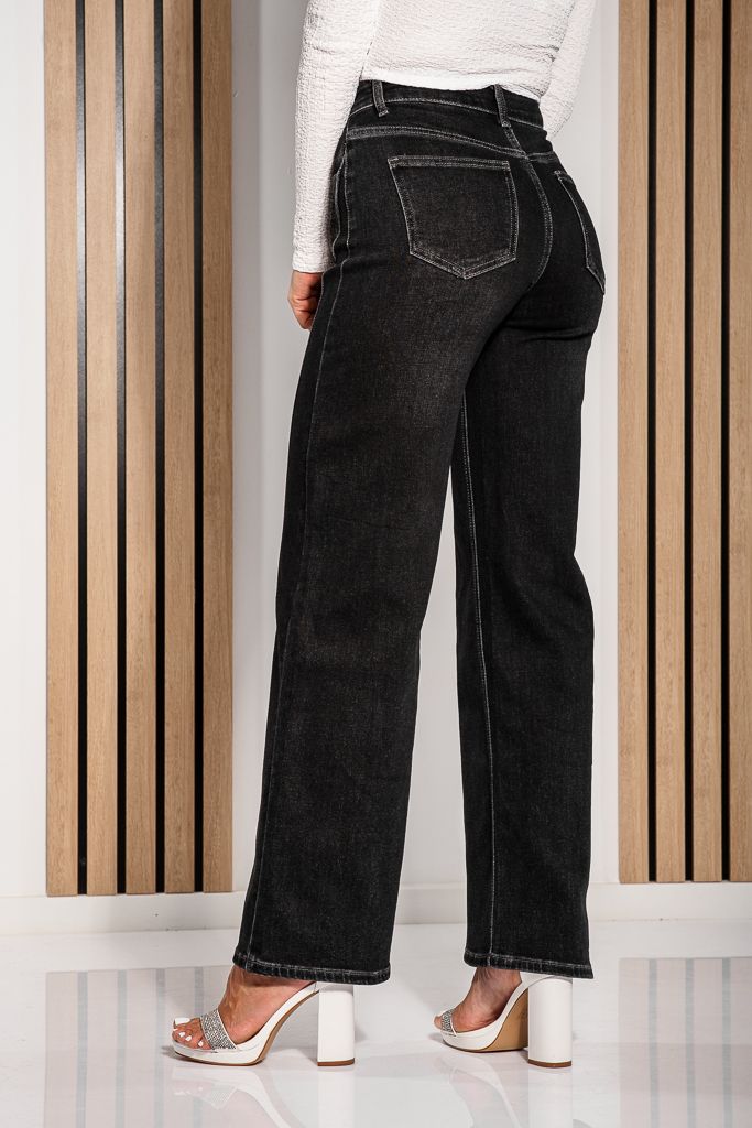 Дамски Wide Leg Fit Дънки Romina черни #A1211
