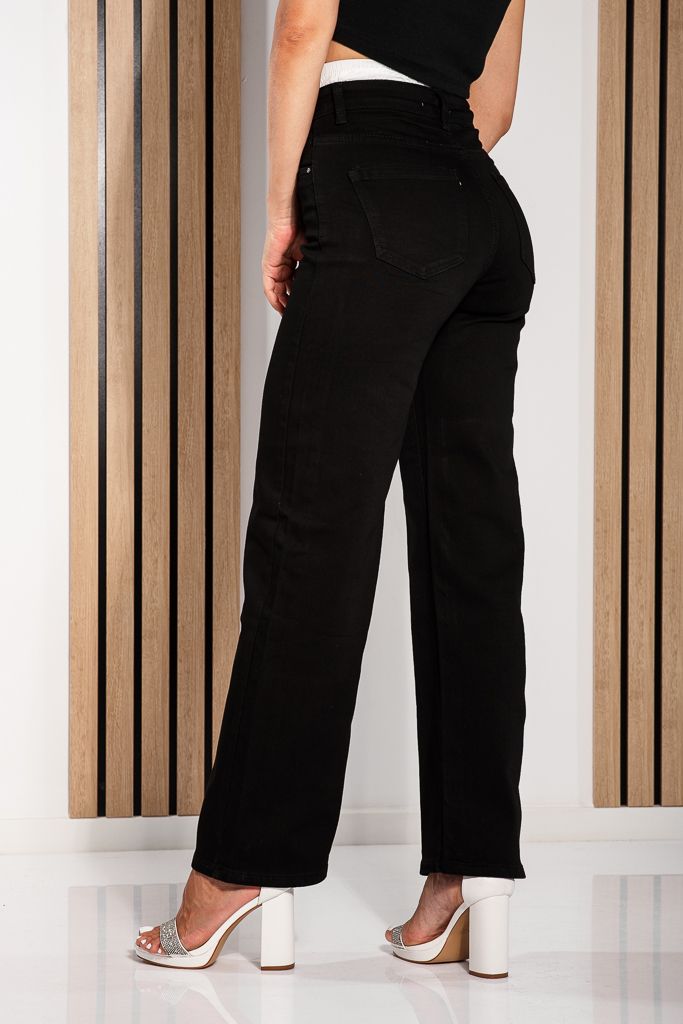 Дамски Wide Leg Fit Дънки Edith черни #A1224