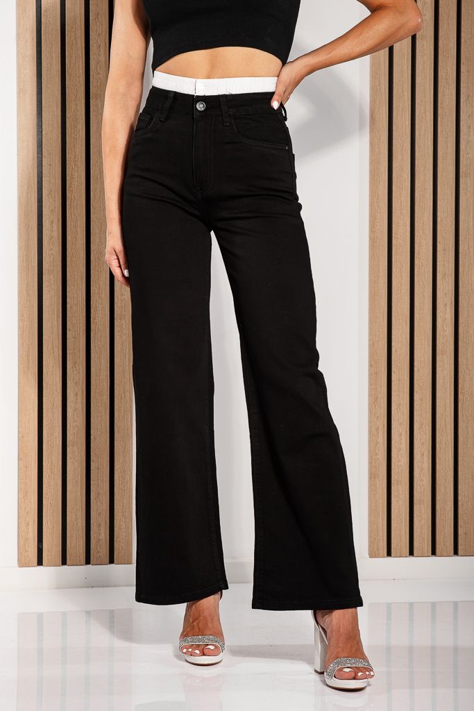 Дамски Wide Leg Fit Дънки Edith черни #A1224