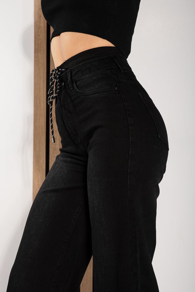 Дамски Wide Leg Fit Дънки Emerald черни #A1226