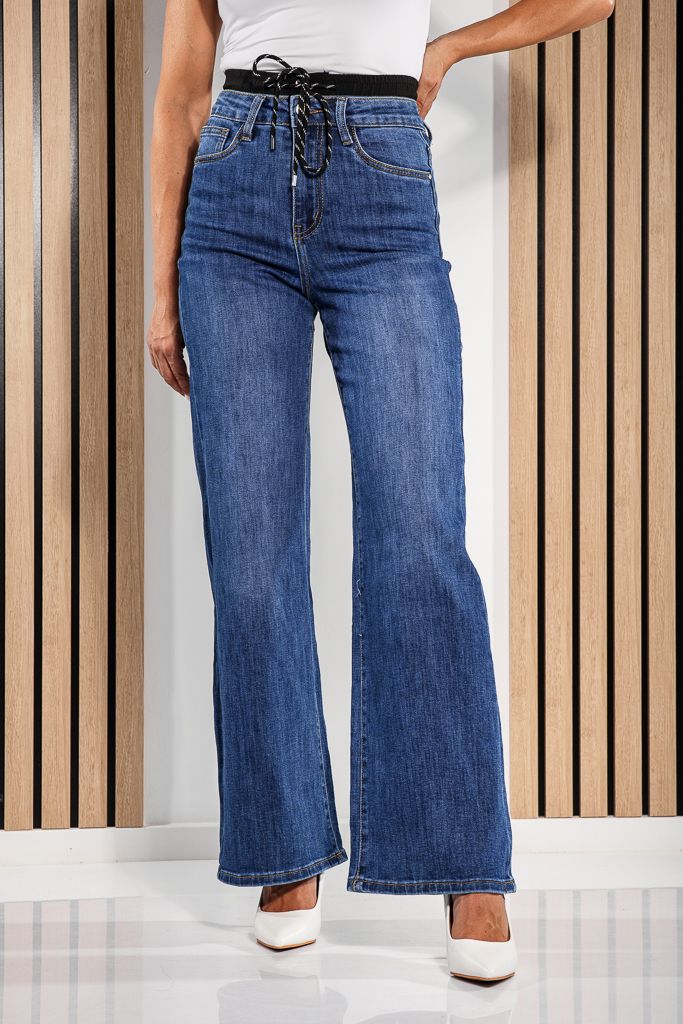 Дамски Wide Leg Fit Дънки Fausta сини #A1207