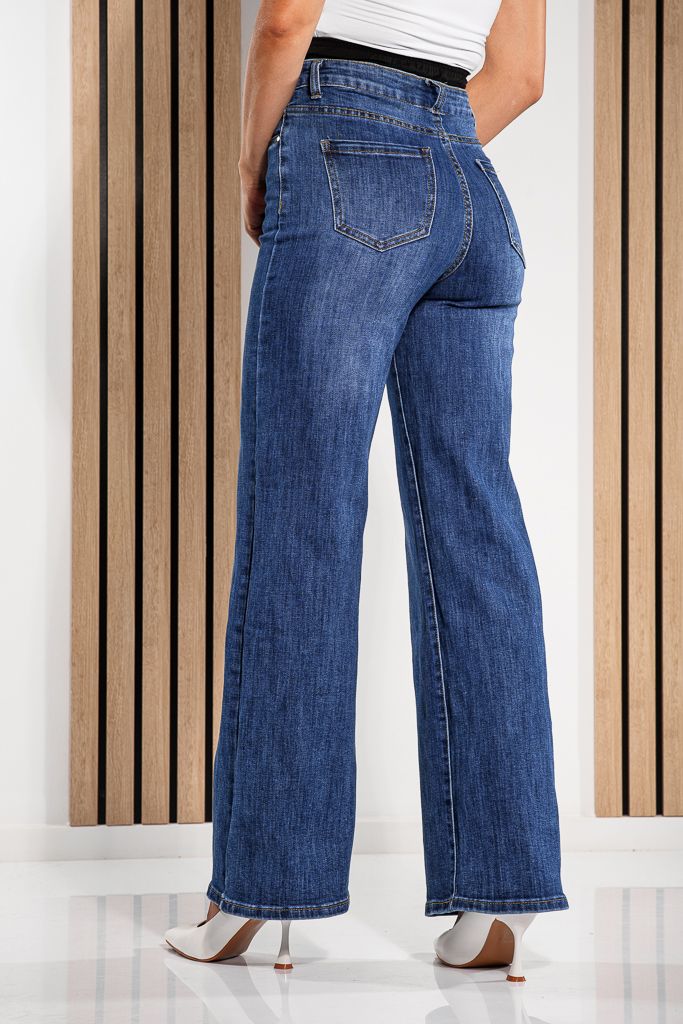 Дамски Wide Leg Fit Дънки Fausta сини #A1207