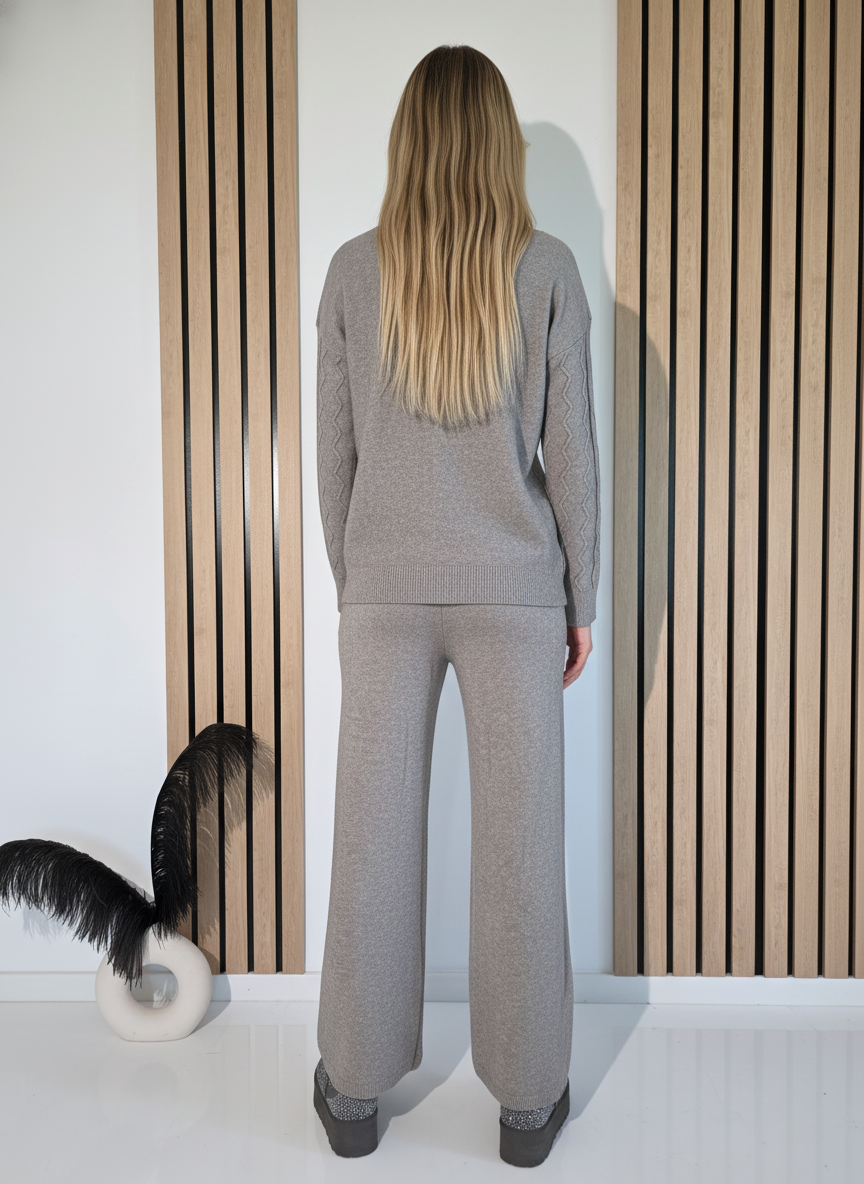 Дамски Комплект сив Eda 2 части трико #A1248