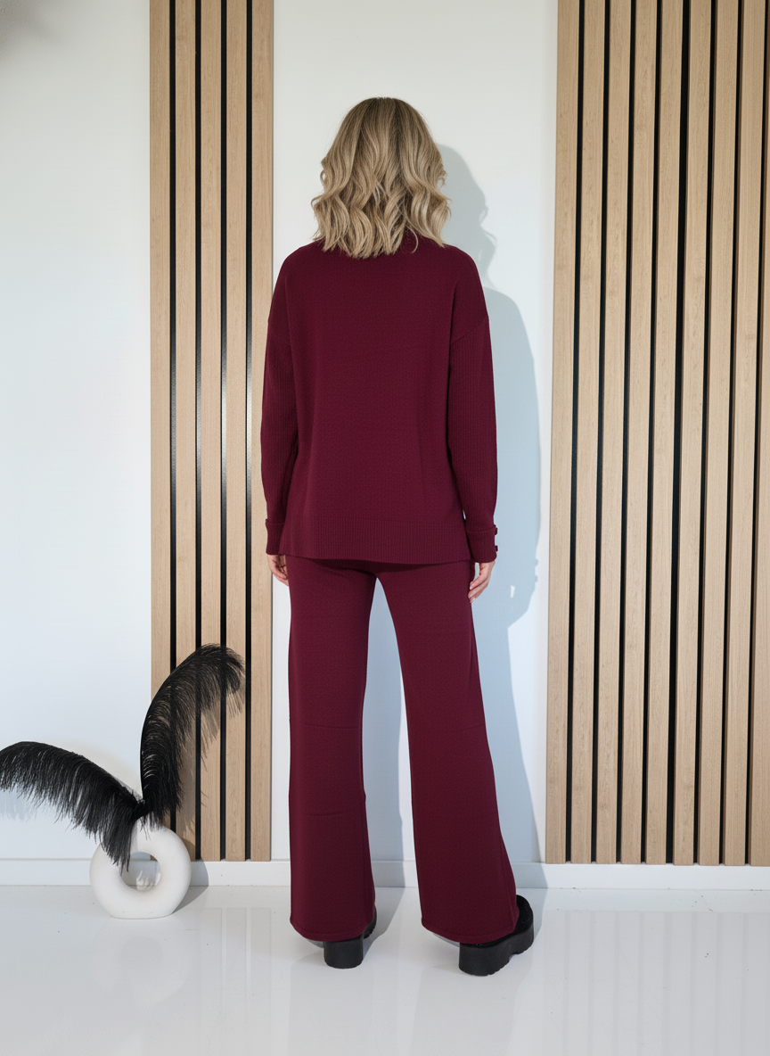 Дамски Комплект бордо Sofia 2 части трико #A1260