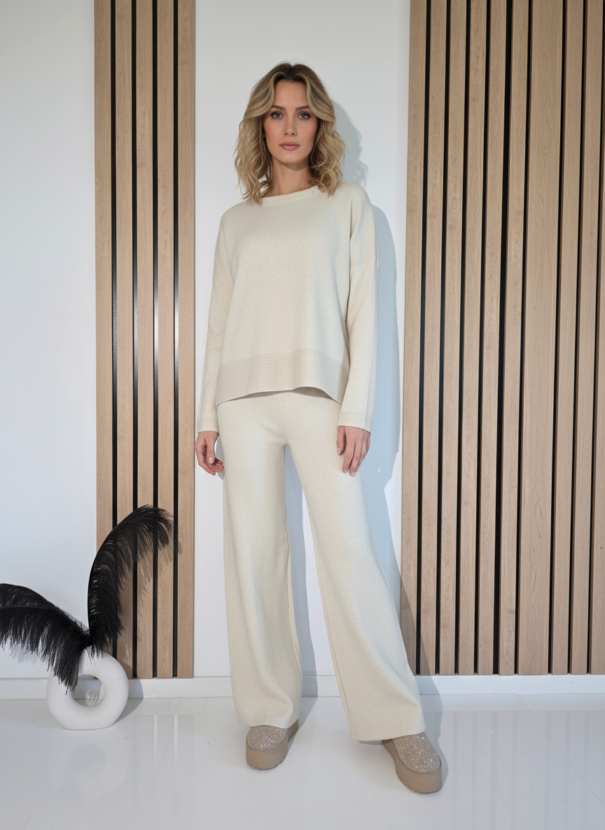 Дамски Комплект бежов Adela 2 части трико #A1235