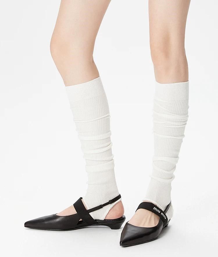 Дамски бели дълги чорапи Maria #A1306