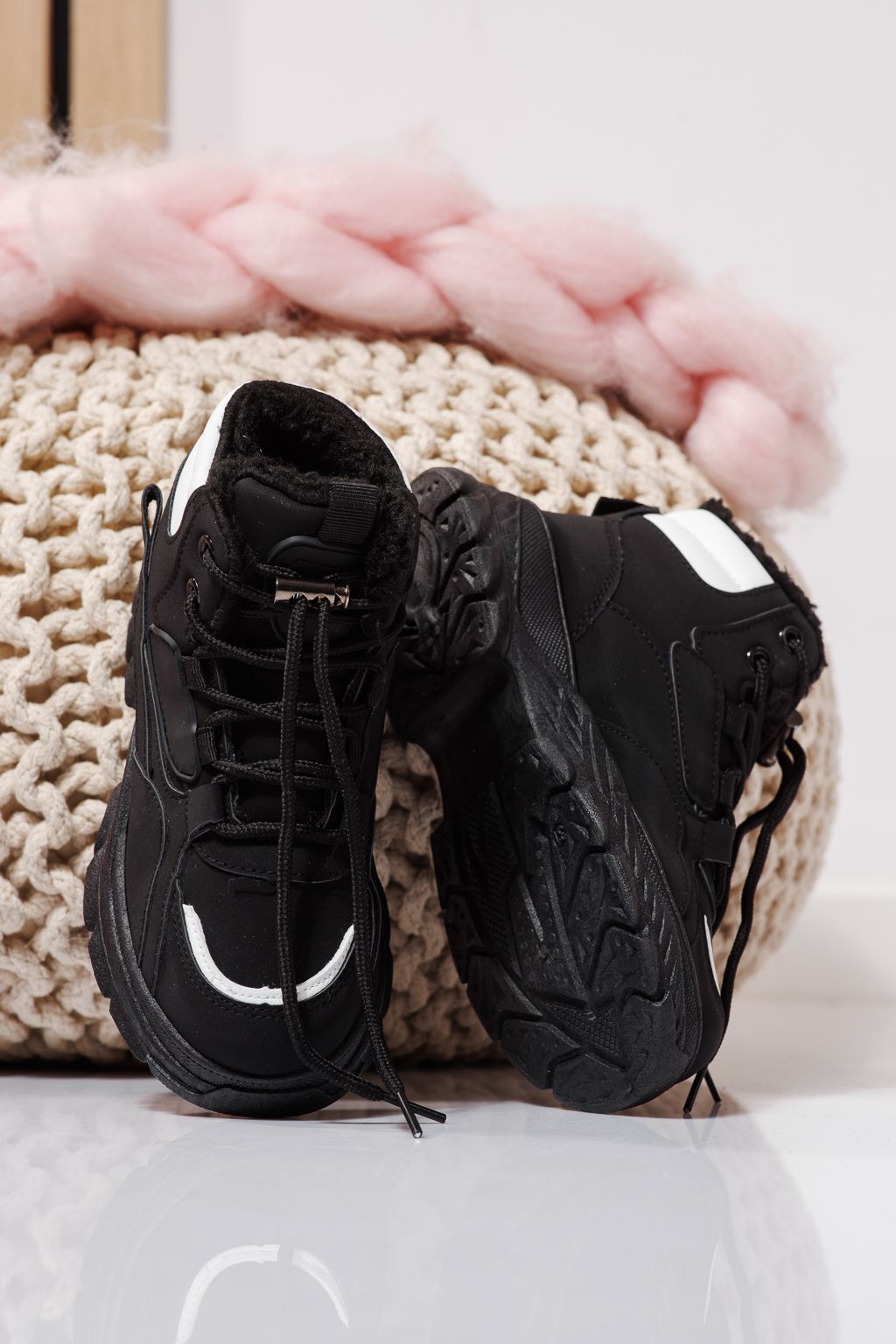 Детски черни кожени ботуши от еко кожа Aris #23170