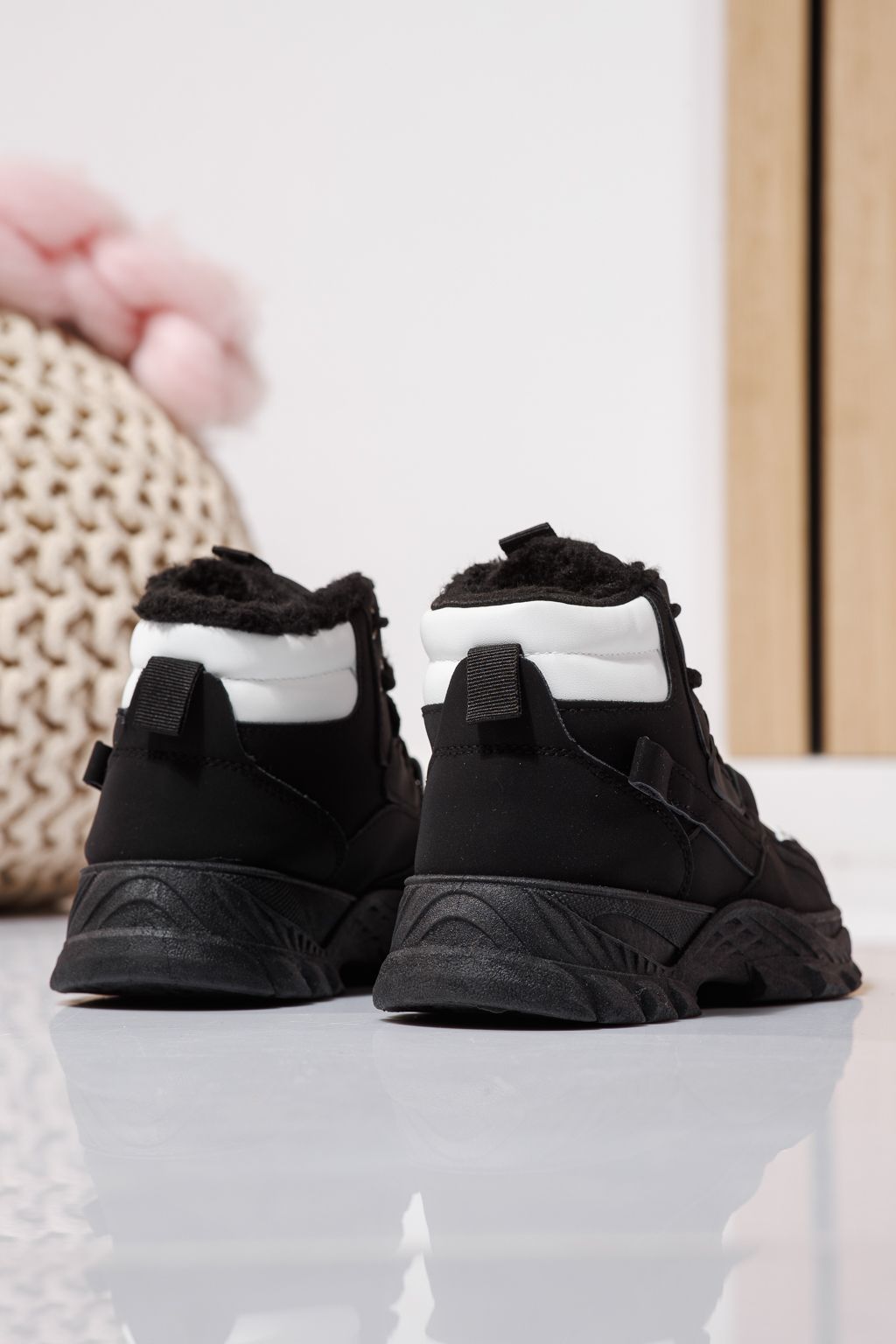 Детски черни кожени ботуши от еко кожа Aris #23170