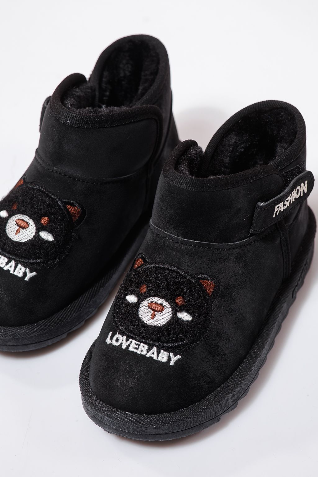 Боти за момичета подплатени с пух черни от еко кожа Julieta #23151