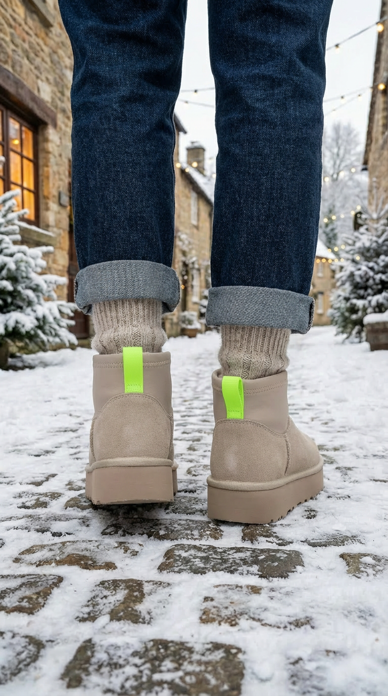 Къси дамски бежови ботуши тип Ug от естествена кожа Cecilia #23181