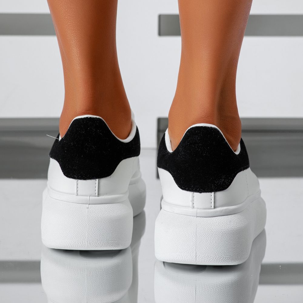 Дамски бели маратонки от екокожа Raya #24180