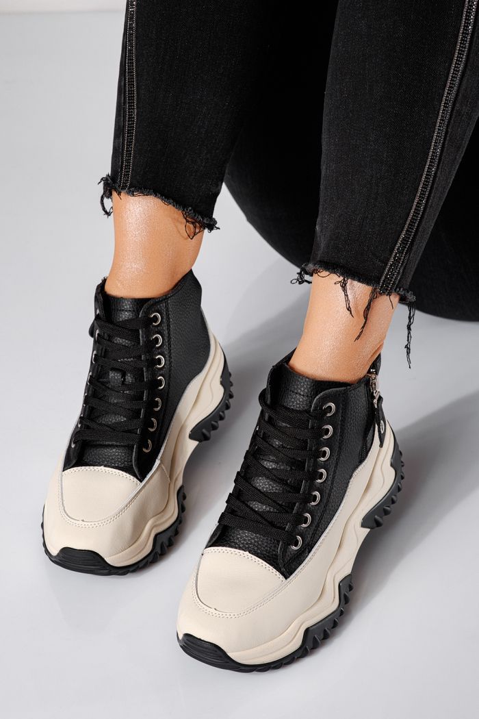 Дамски черни маратонки от екокожа Layla #24154