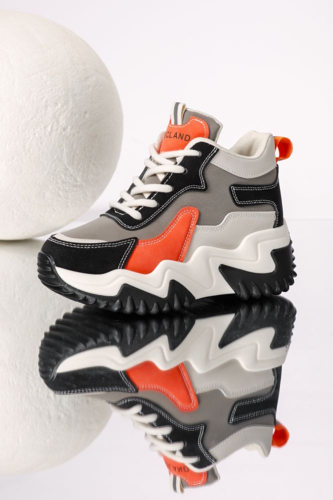 Дамски сиви маратонки от екокожа Maya #24157