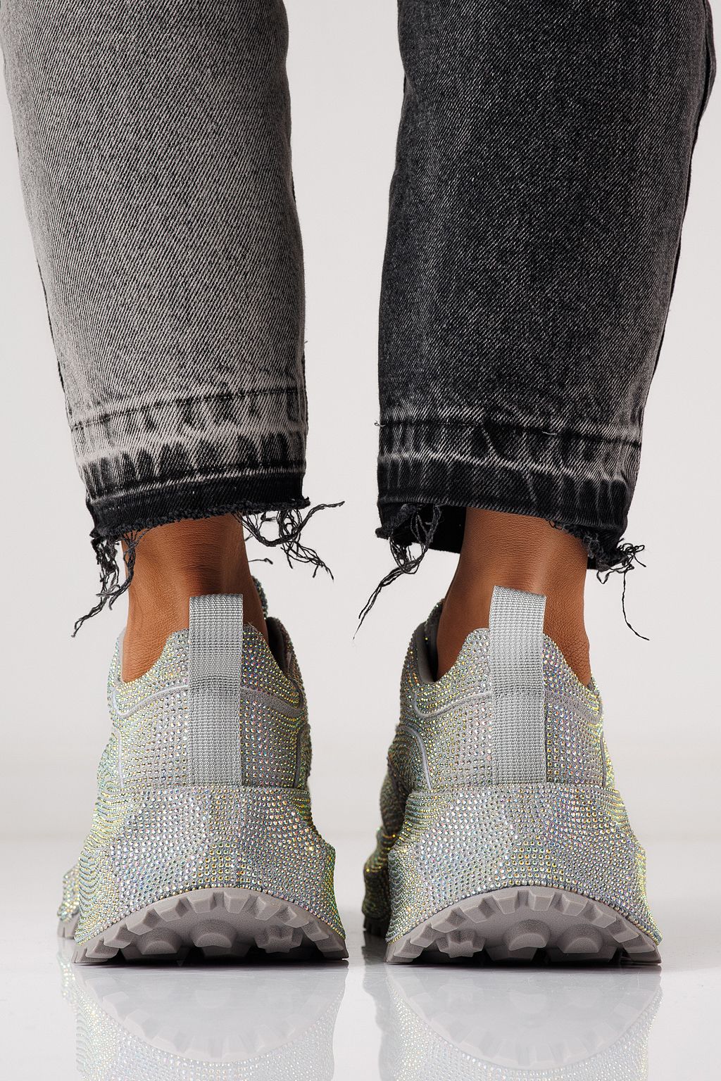 Дамски маратонки сиви от обърната еко кожа Gabriela #24103