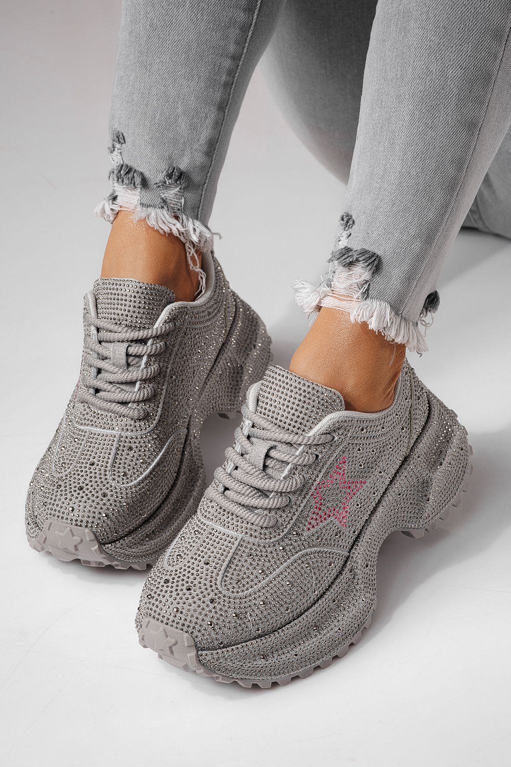 Дамски маратонки бежови от обърната еко кожа Iulia #24109