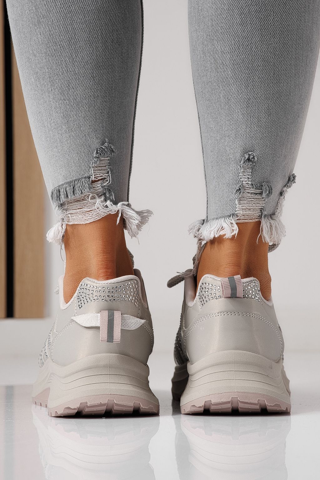 Дамски маратонки каки от еко кожа Carolina #24058