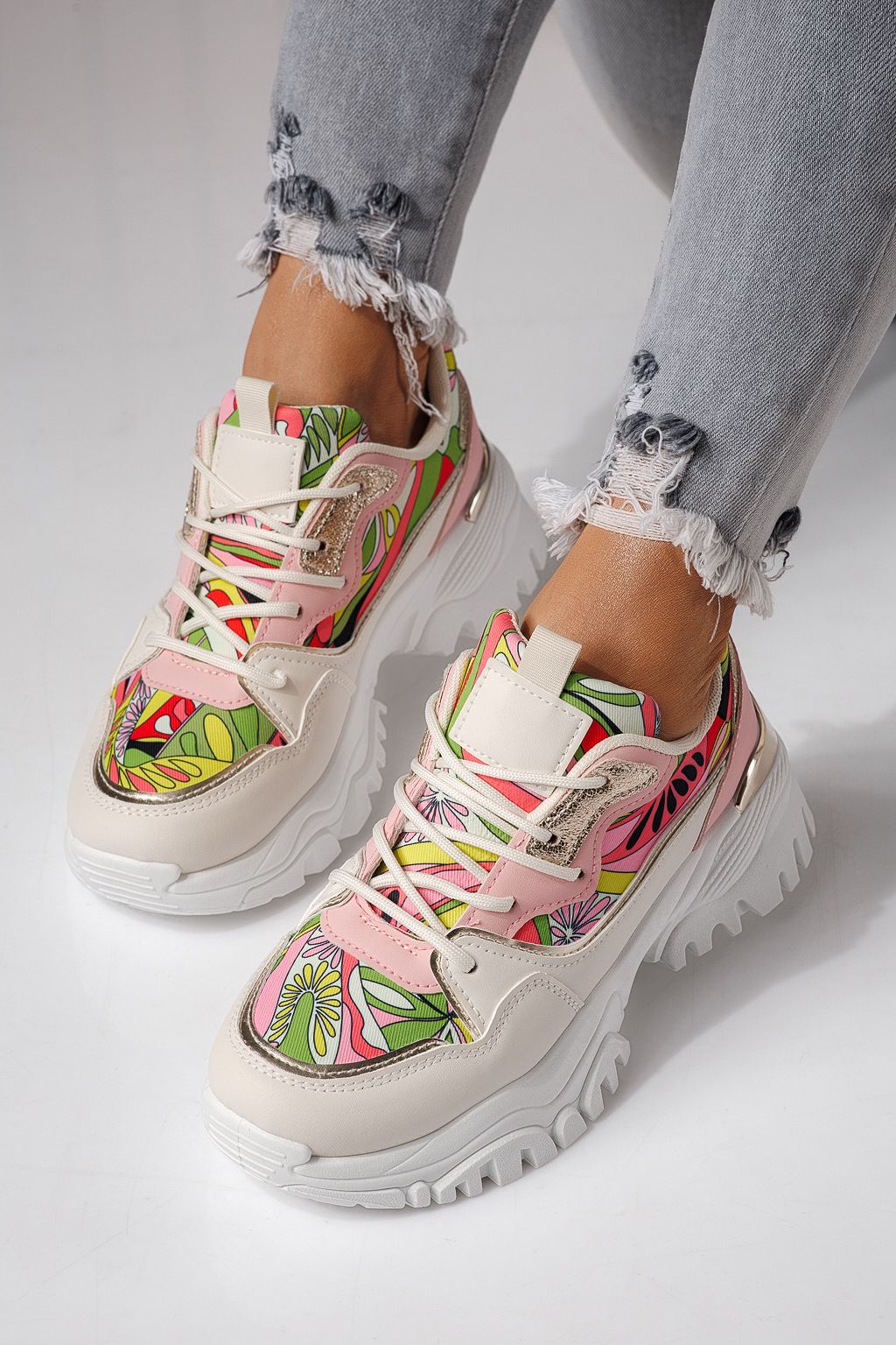 Дамски маратонки розови от еко кожа Jasmine #24132