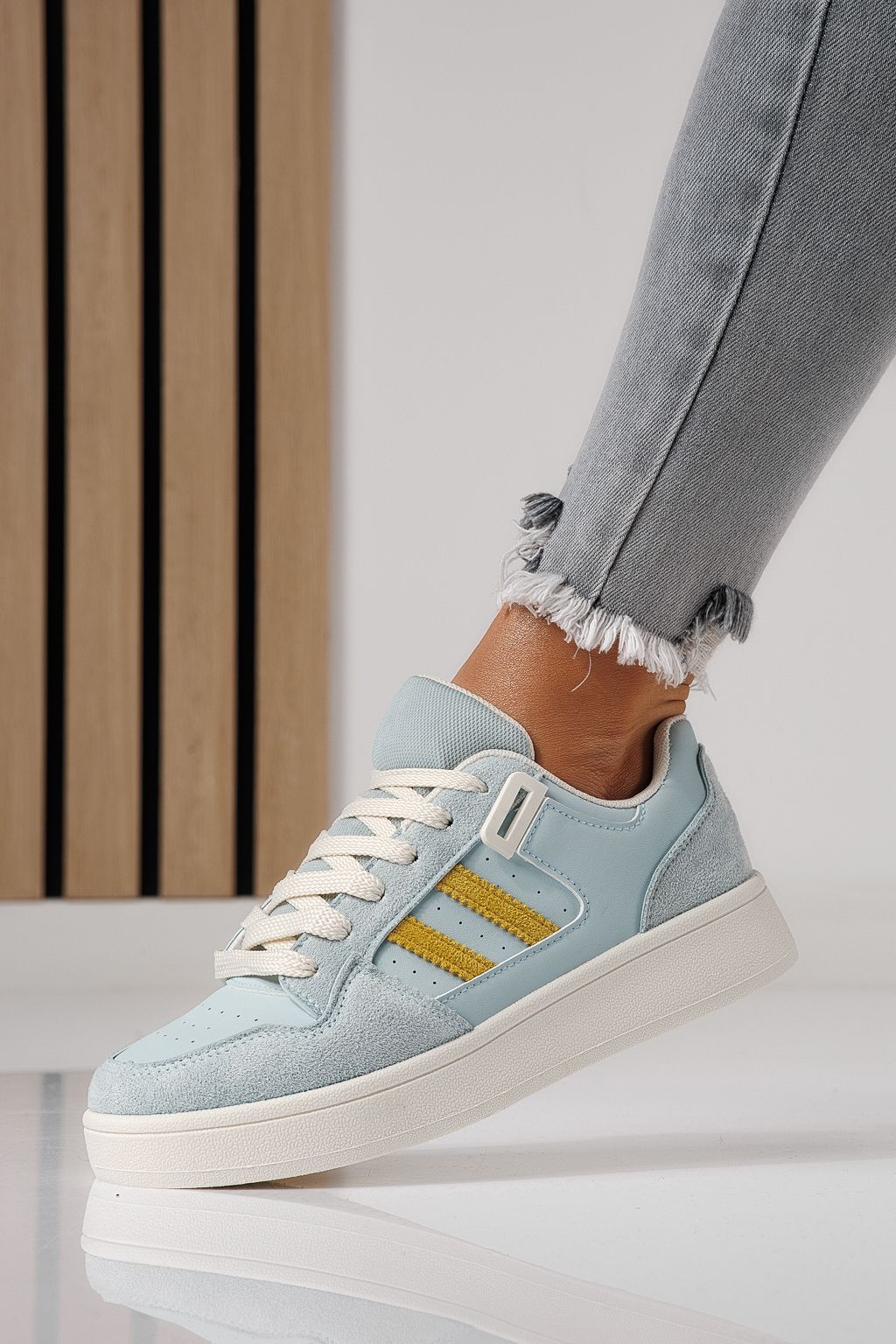 Дамски маратонки сини от еко кожа Iris #24193