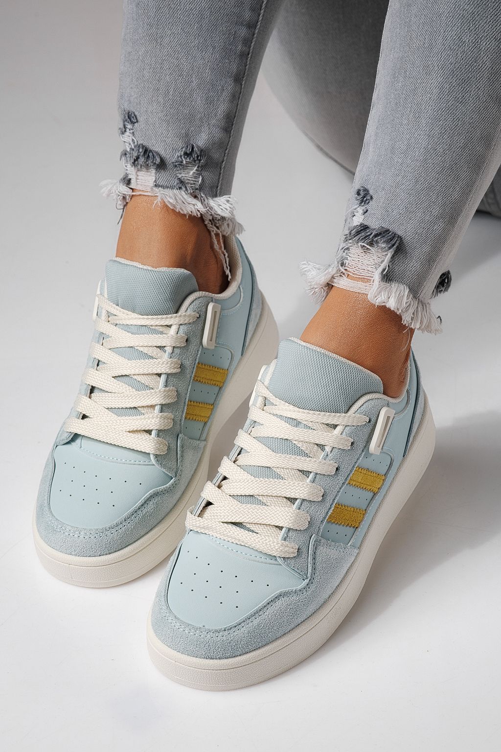 Дамски маратонки сини от еко кожа Iris #24193