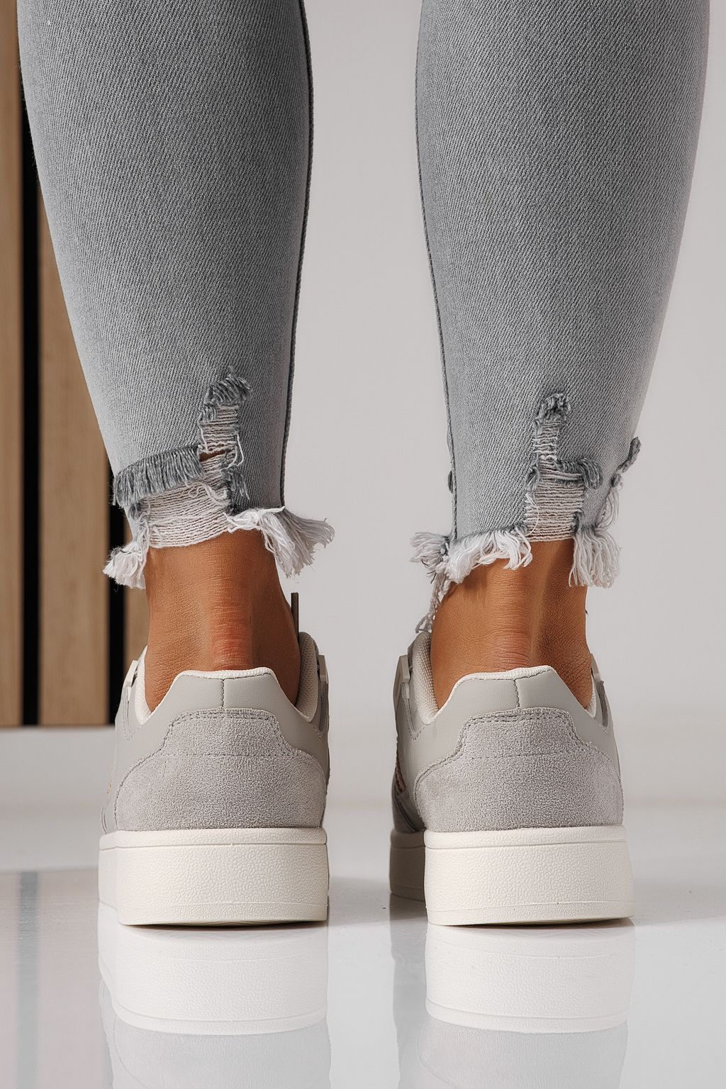 Дамски маратонки сиви от еко кожа Iris #24195