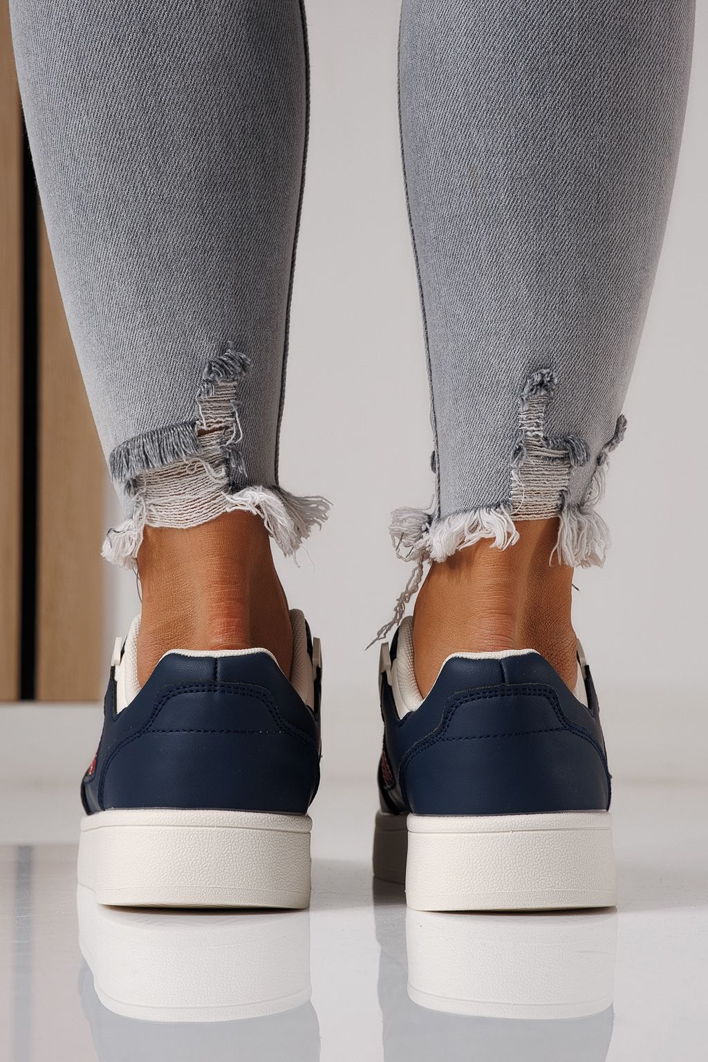 Дамски маратонки сини от еко кожа Iris #24194