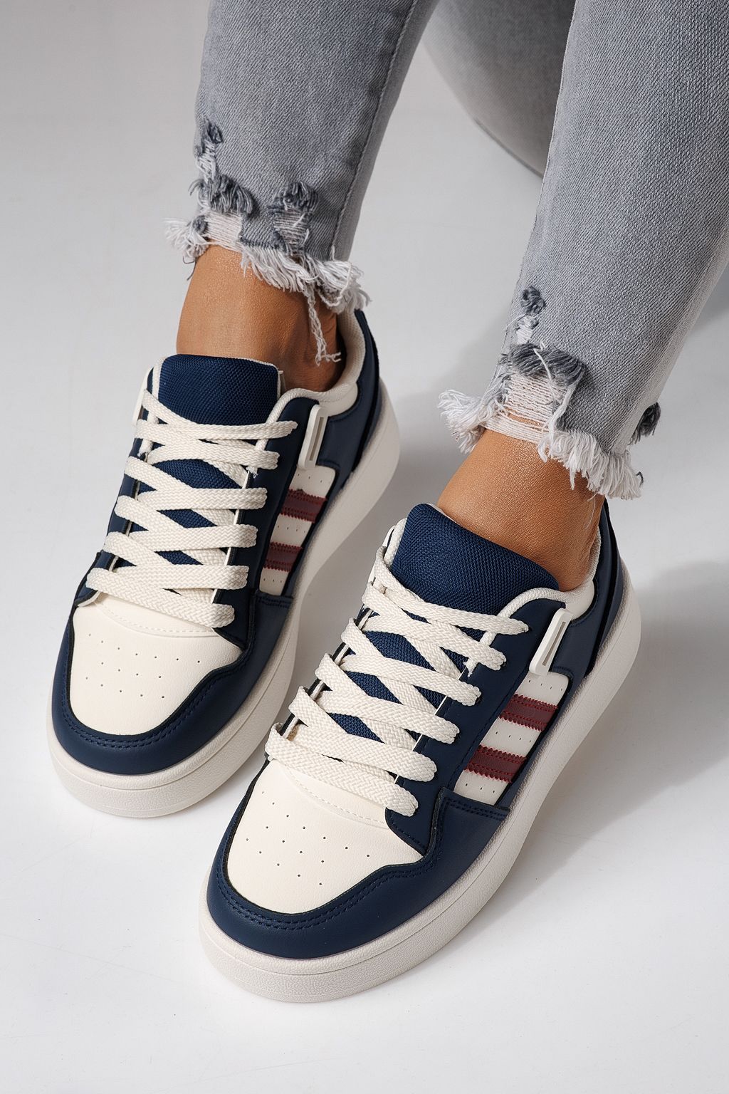 Дамски маратонки сини от еко кожа Iris #24194