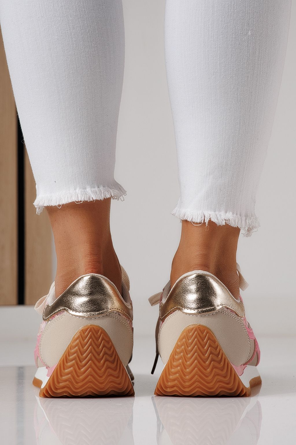 Дамски маратонки розови от еко кожа Jesica #24123