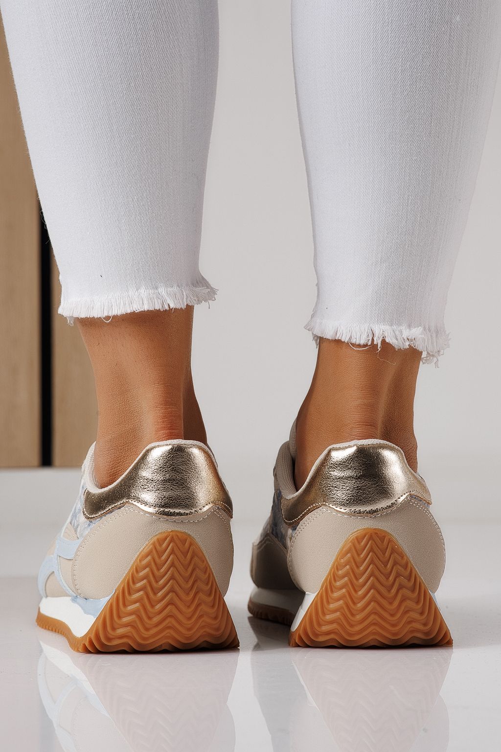 Дамски маратонки сини от еко кожа Jesica #24124