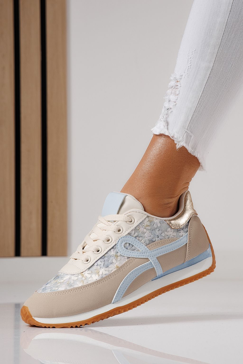 Дамски маратонки сини от еко кожа Jesica #24124