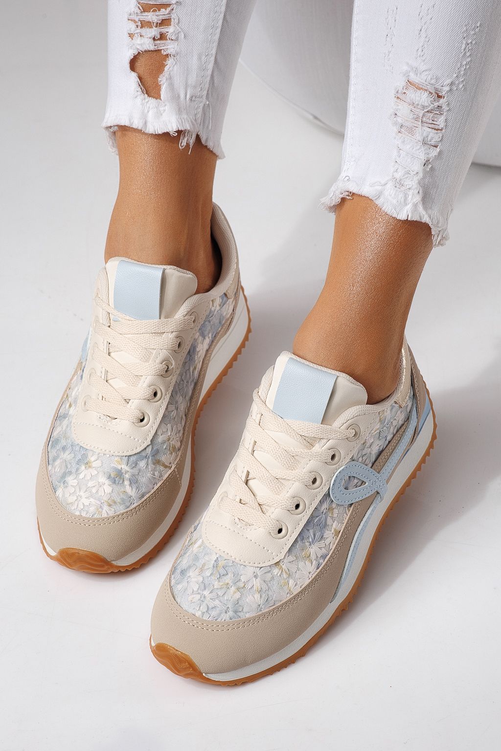 Дамски маратонки сини от еко кожа Jesica #24124