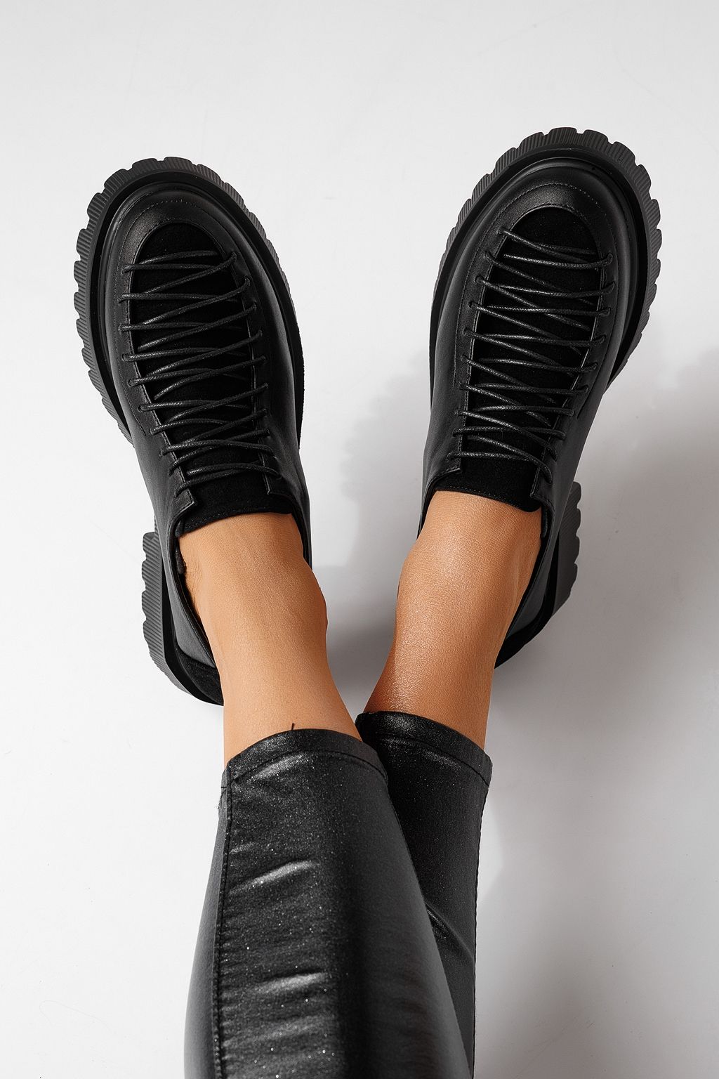 Всекидневни дамски обувки черни от еко кожа Elisa #24098