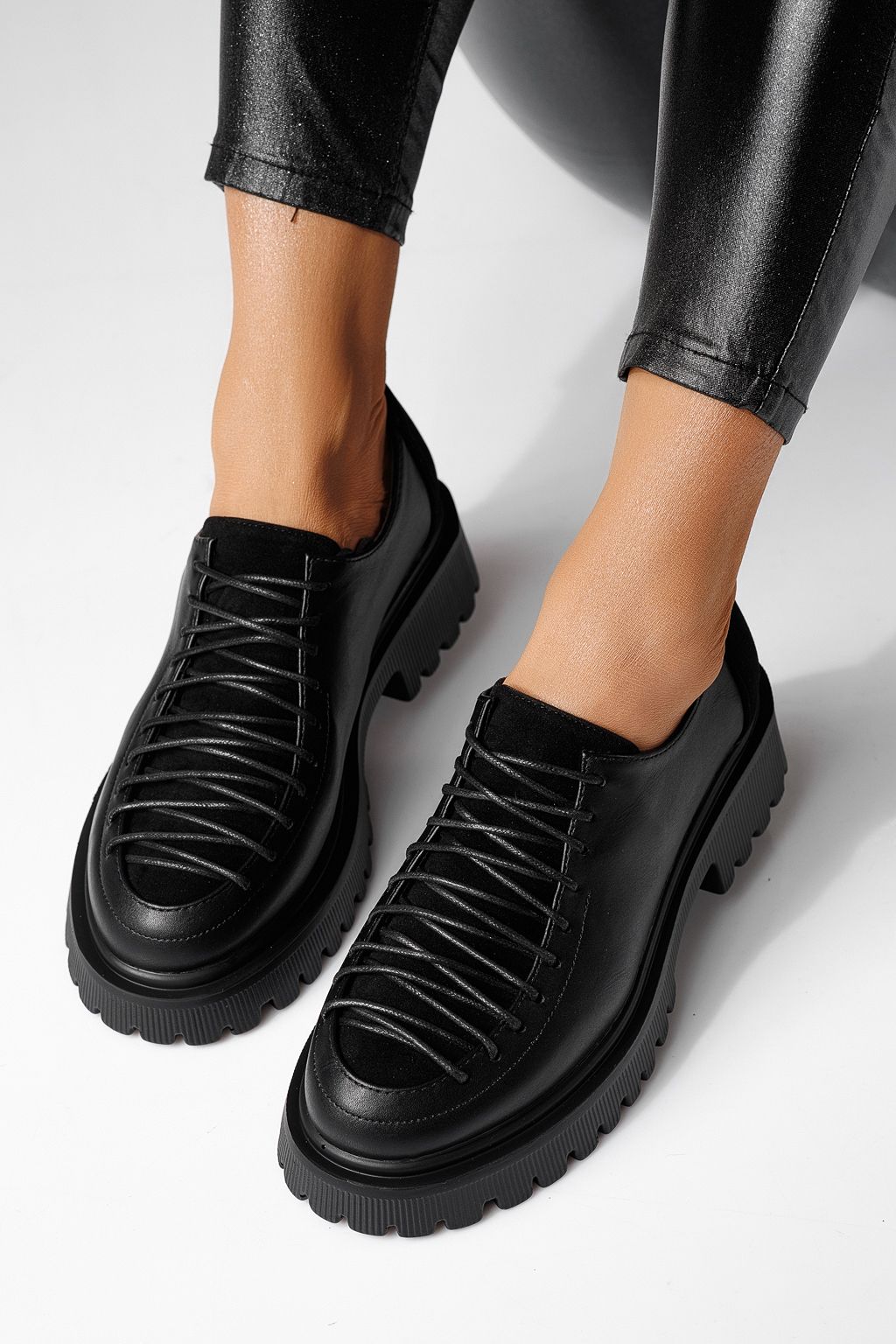 Всекидневни дамски обувки черни от еко кожа Elisa #24098