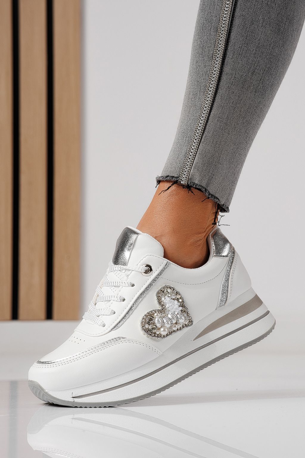 Дамски маратонки черни от еко кожа Kayla #24139