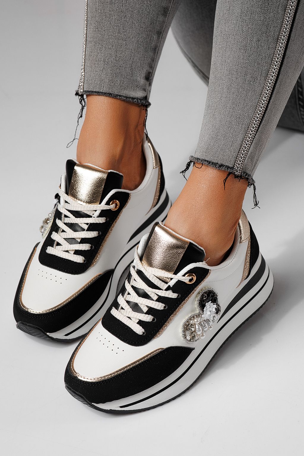 Дамски маратонки черни от еко кожа Kayla #24142