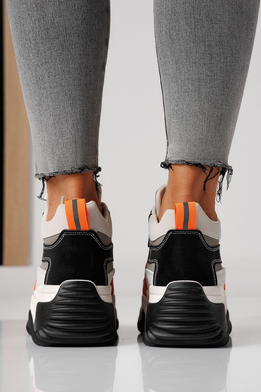 Дамски сиви маратонки от екокожа Maya #24157