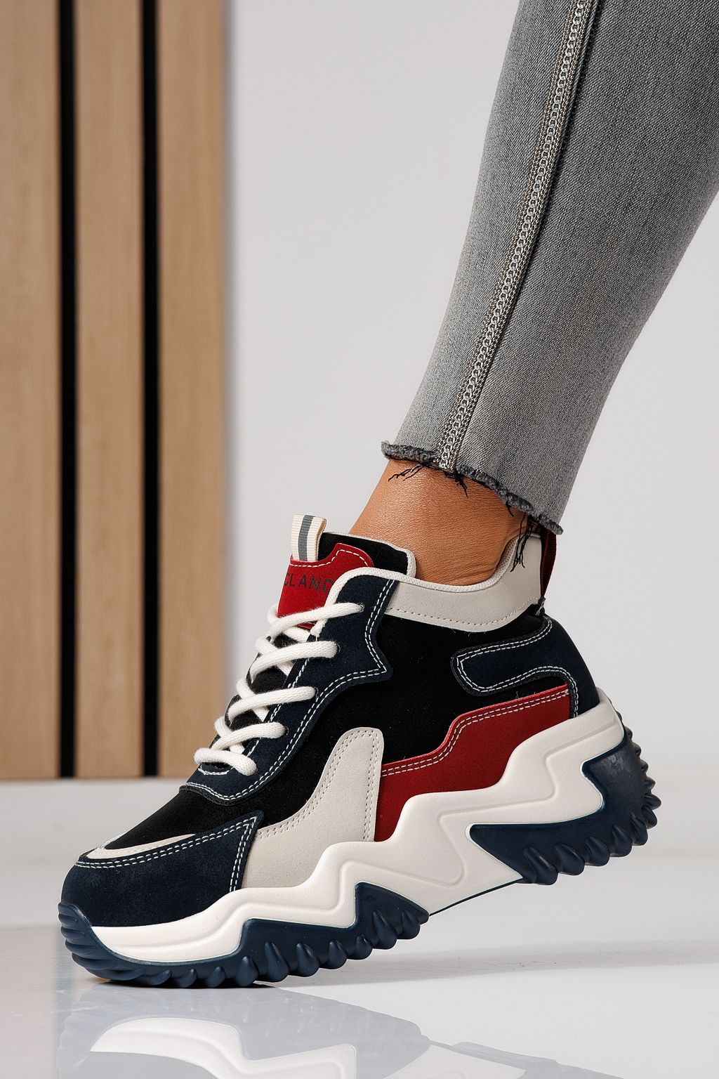 Дамски сини маратонки от екокожа Maya #24158