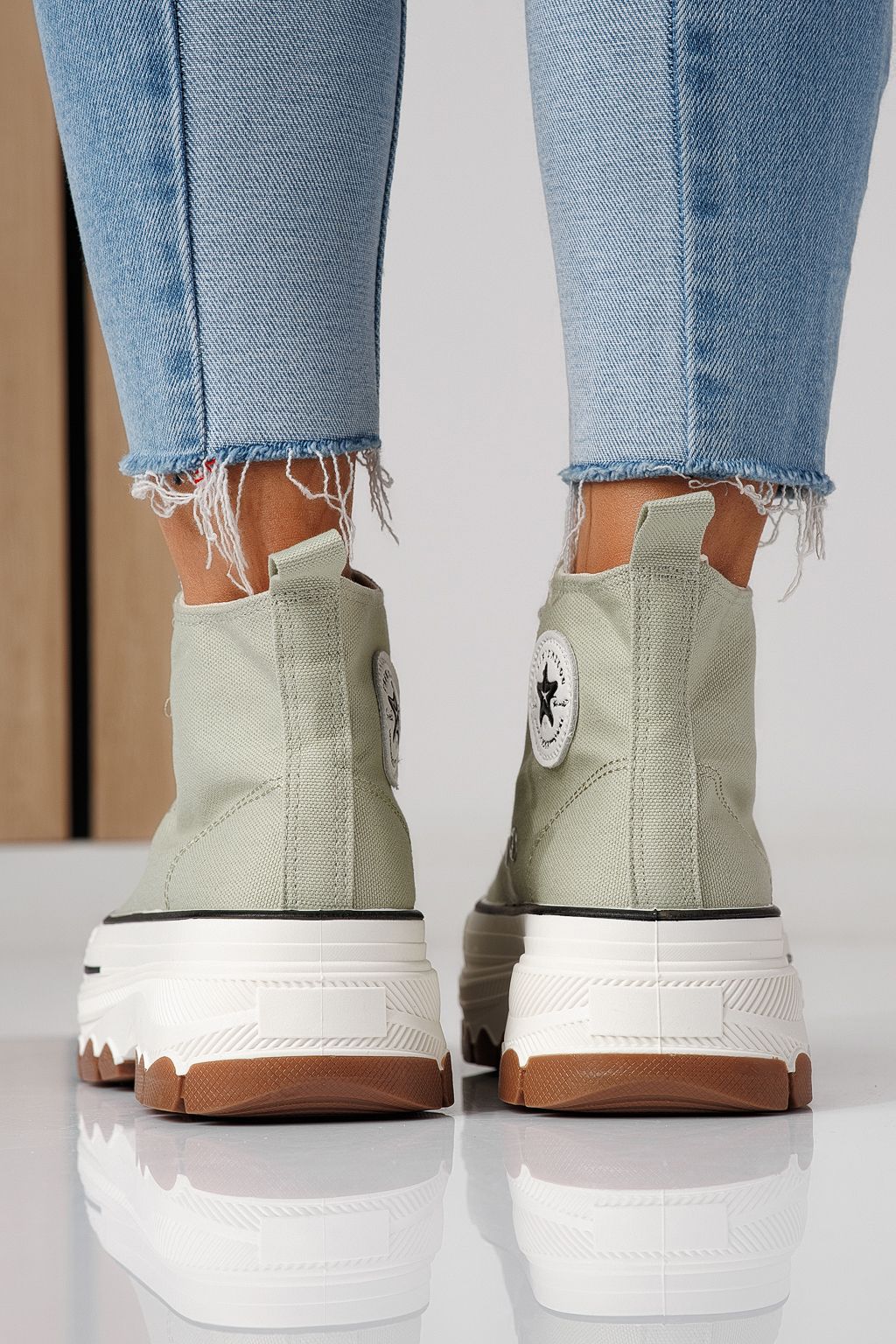 Дамски зелени текстилни маратонки Seline #24187