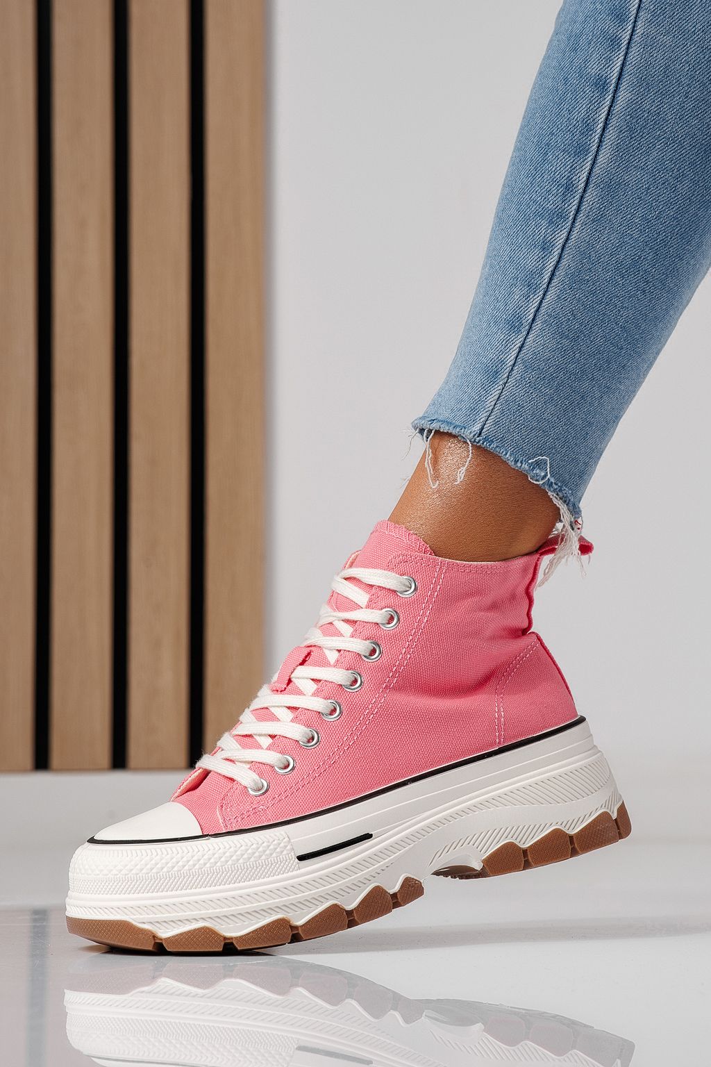 Дамски розови текстилни маратонки Seline #24183