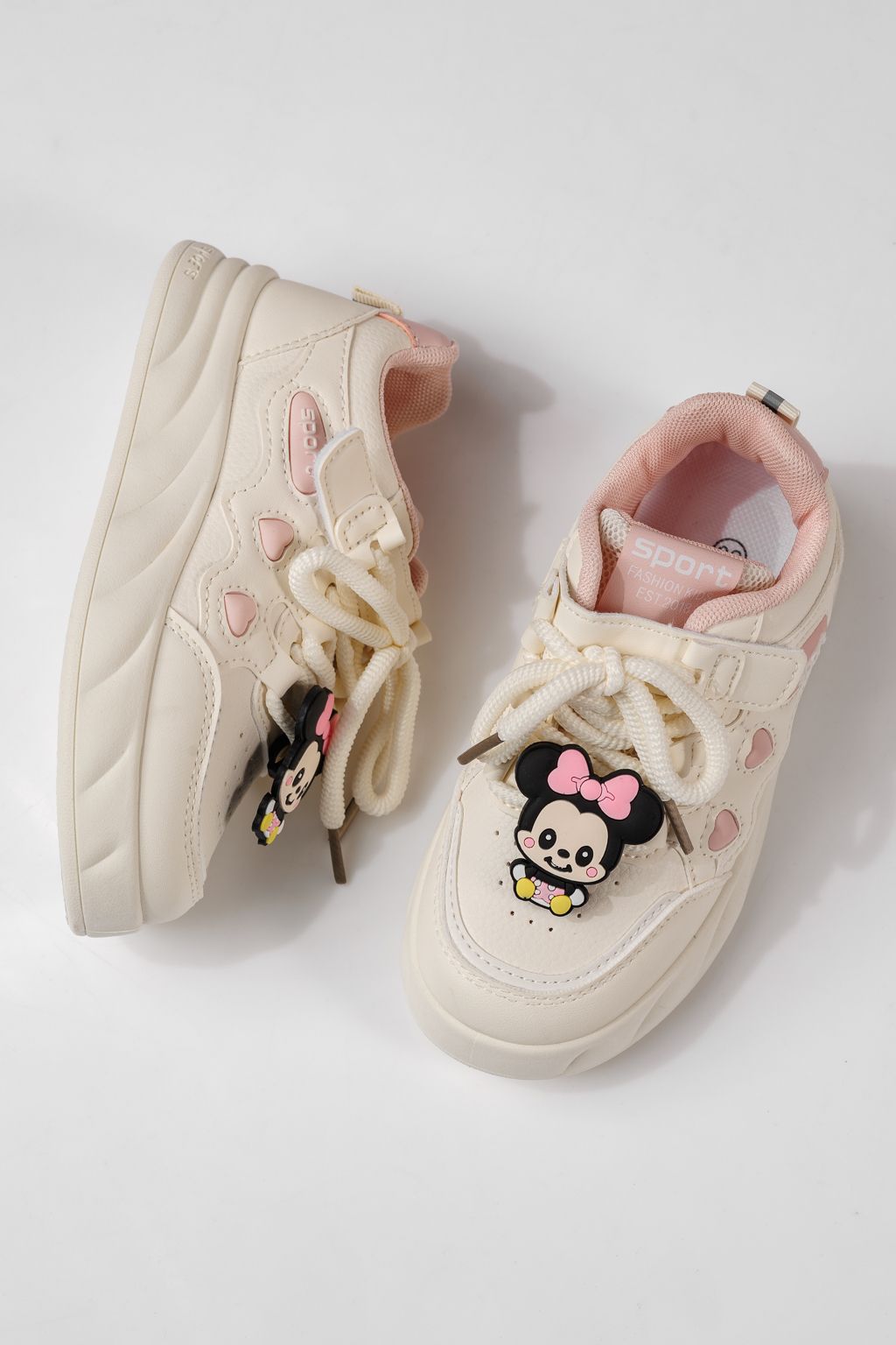 Детски маратонки бели от еко кожа Aylin #24009