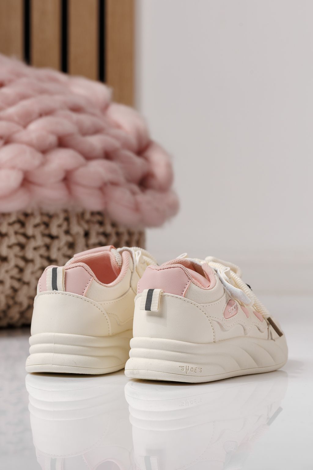 Детски маратонки бели от еко кожа Aylin #24009