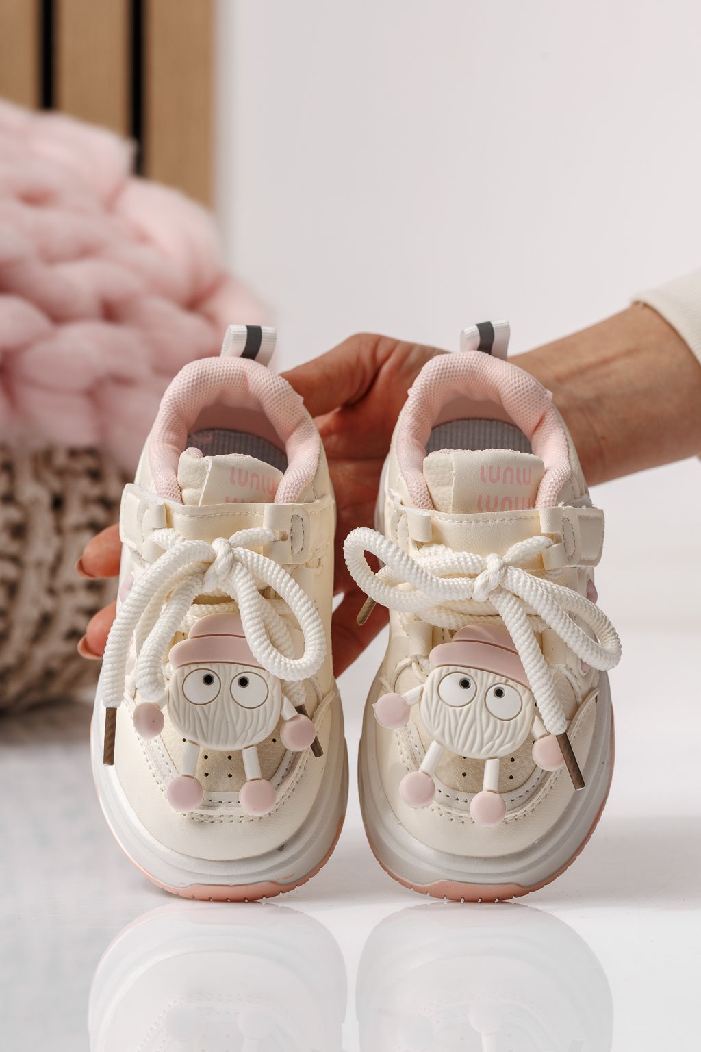 Детски маратонки розови от еко кожа Briana #24046