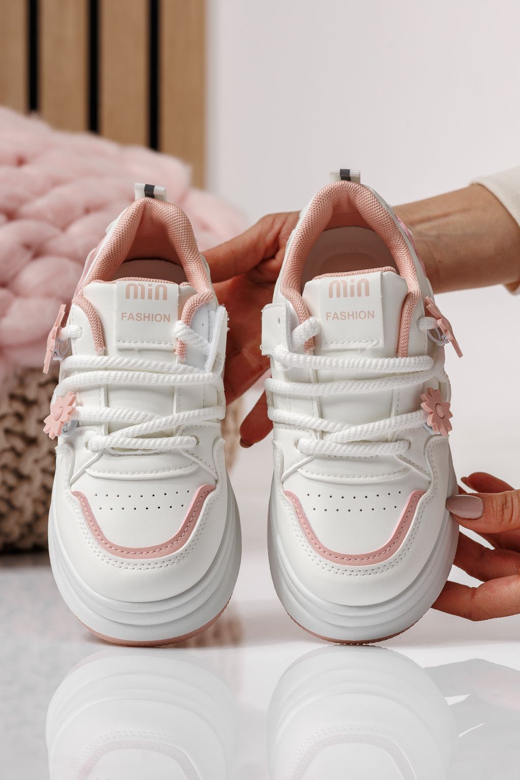 Детски маратонки розови от еко кожа Becca #24048