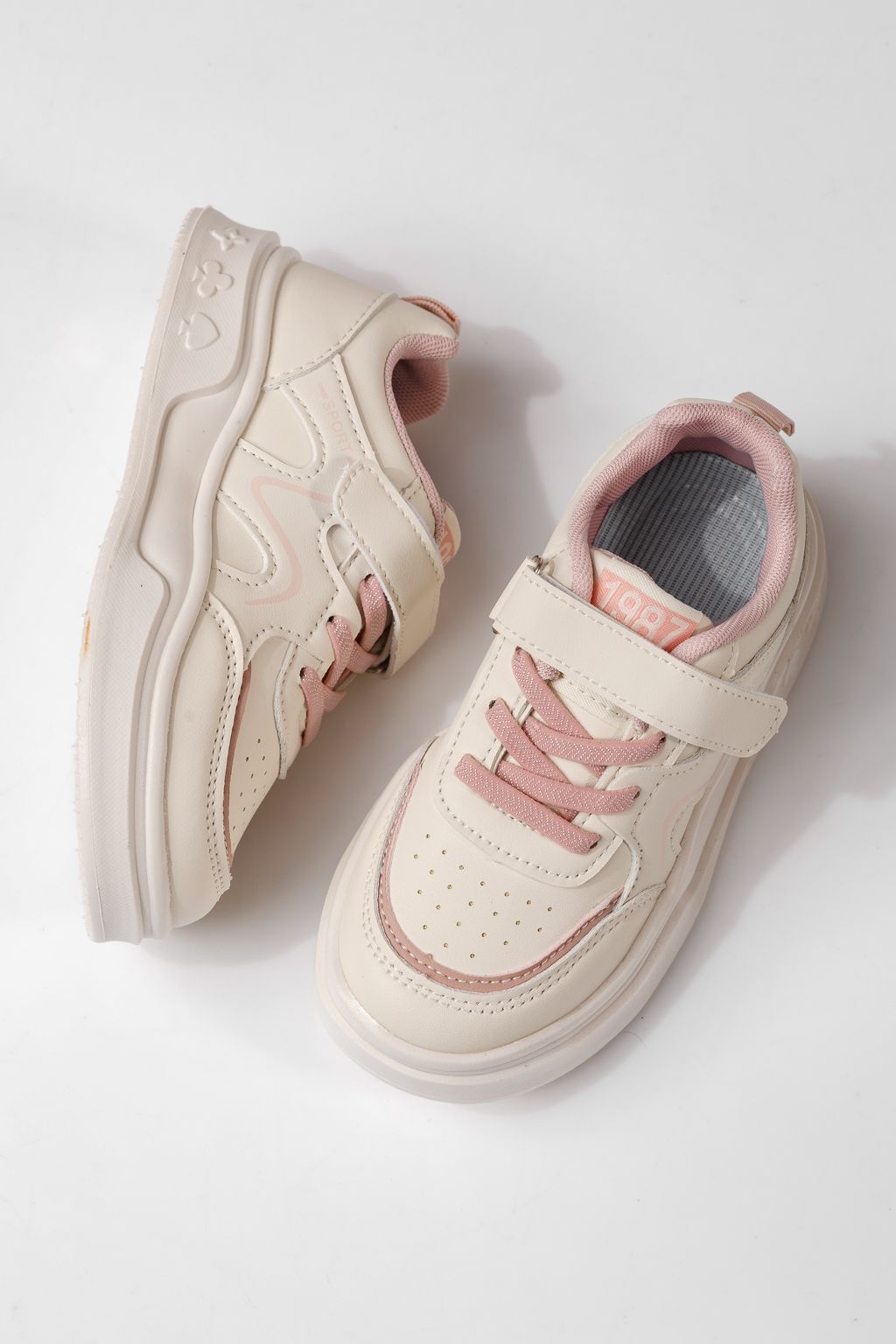 Детски маратонки розови от еко кожа Alina #24032