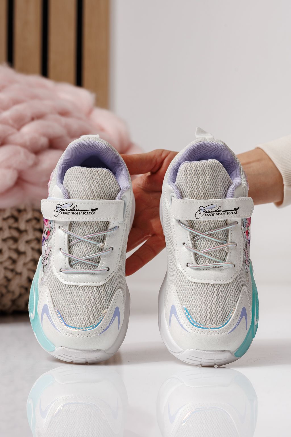 Детски маратонки лилави от текстилен материал Flori #24021