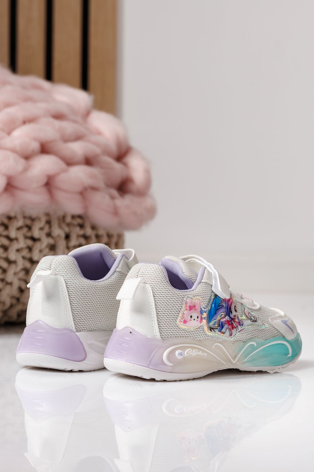 Детски маратонки лилави от текстилен материал Flori #24021