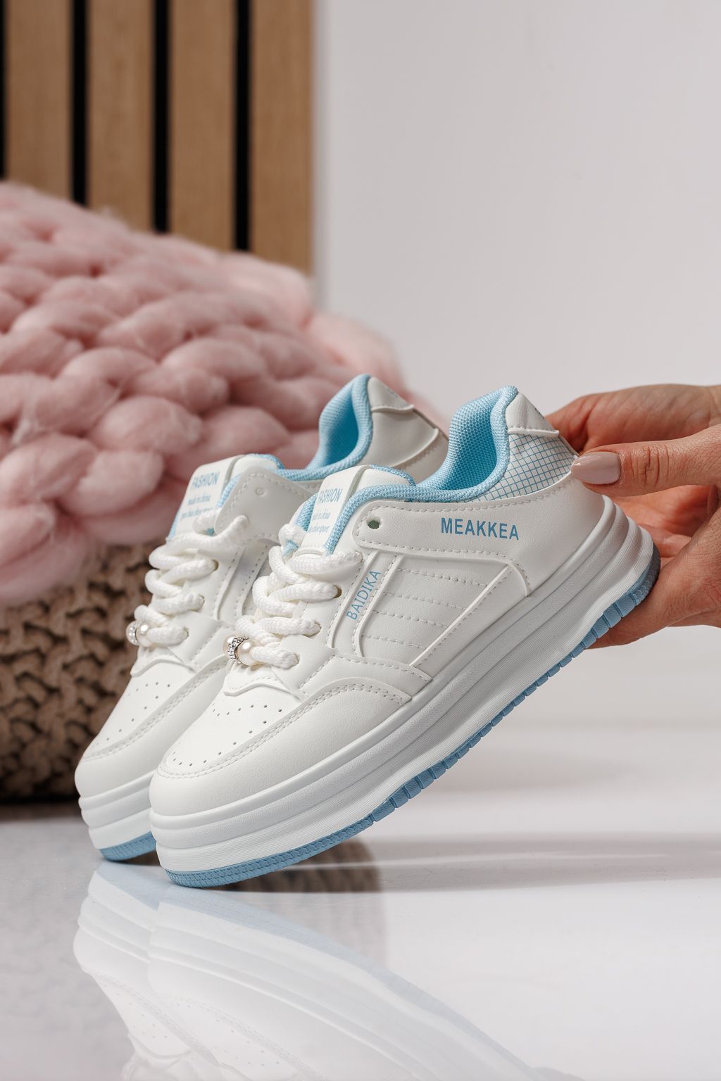 Детски маратонки сини от еко кожа Asena #24026