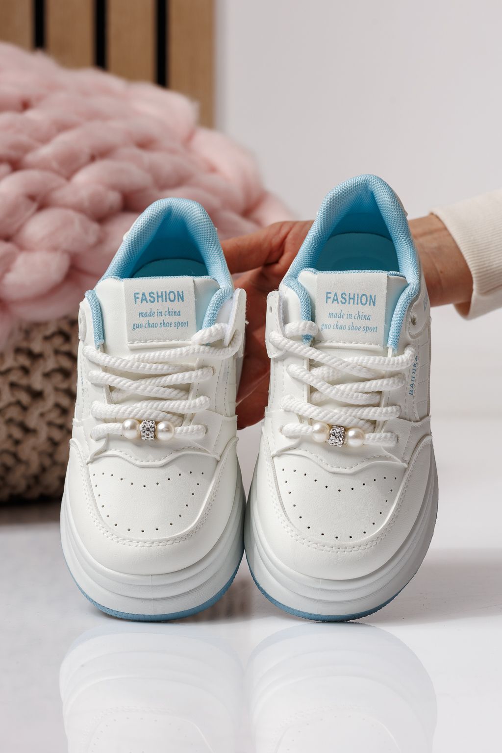 Детски маратонки сини от еко кожа Asena #24026