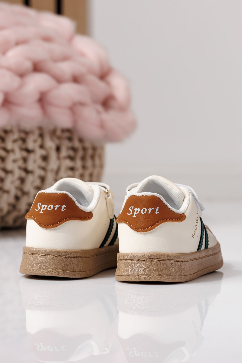 Детски маратонки зелени от еко кожа Allana #24018