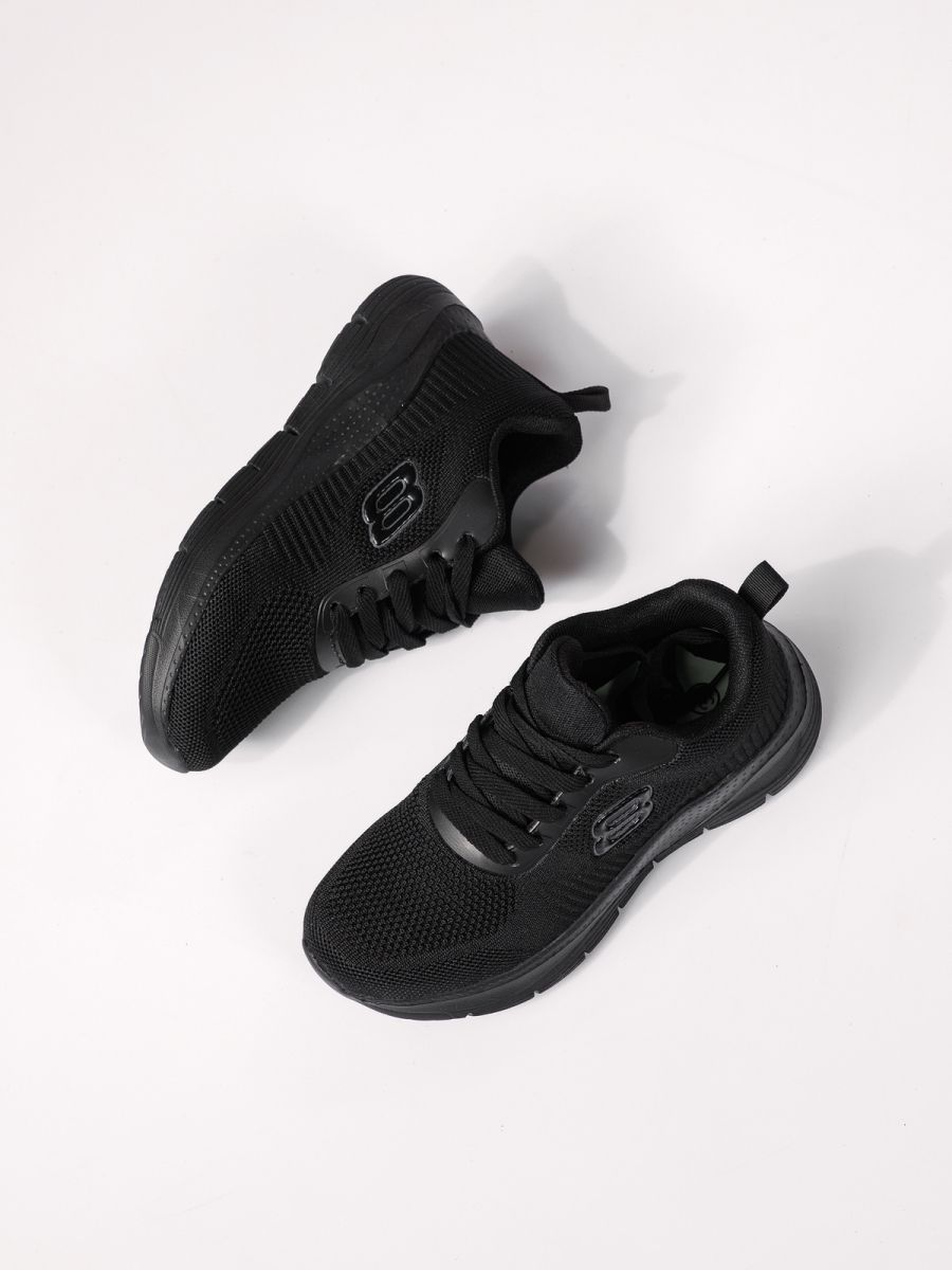 Дамски маратонки черни от текстилен материал Mia #24288